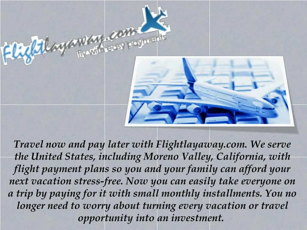 travel now and pay later with flightlayaway