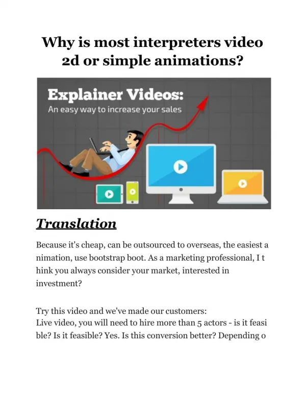 Animated Explainer video