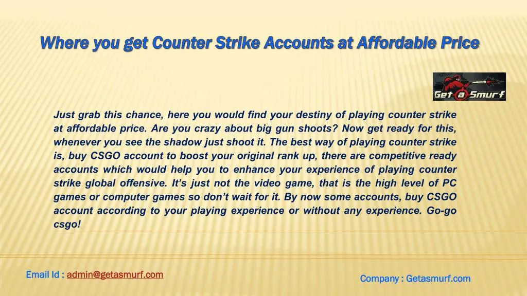 where you get counter strike accounts at affordable price