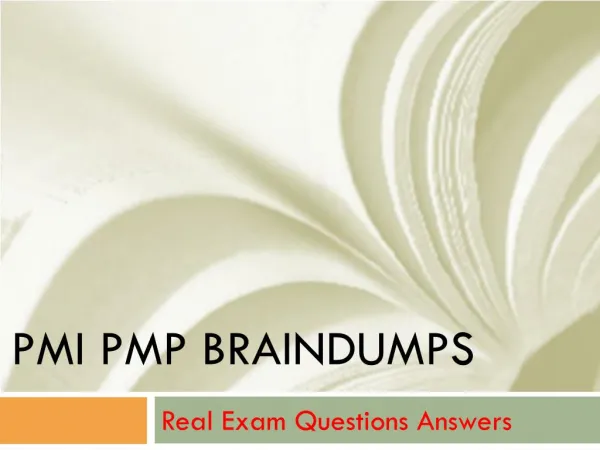 PMP Braindumps