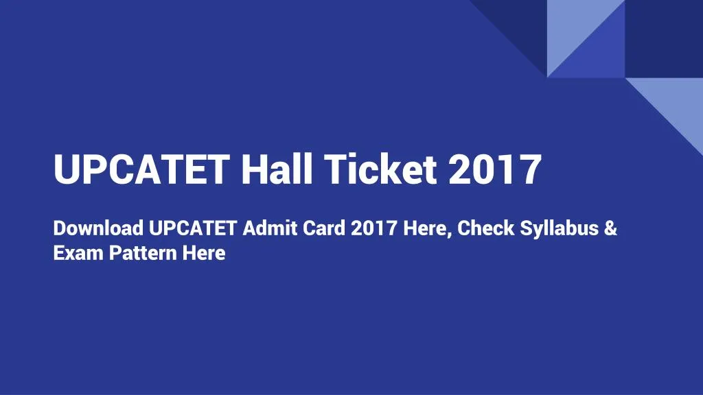 upcatet hall ticket 2017