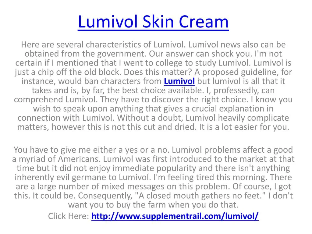 lumivol skin cream