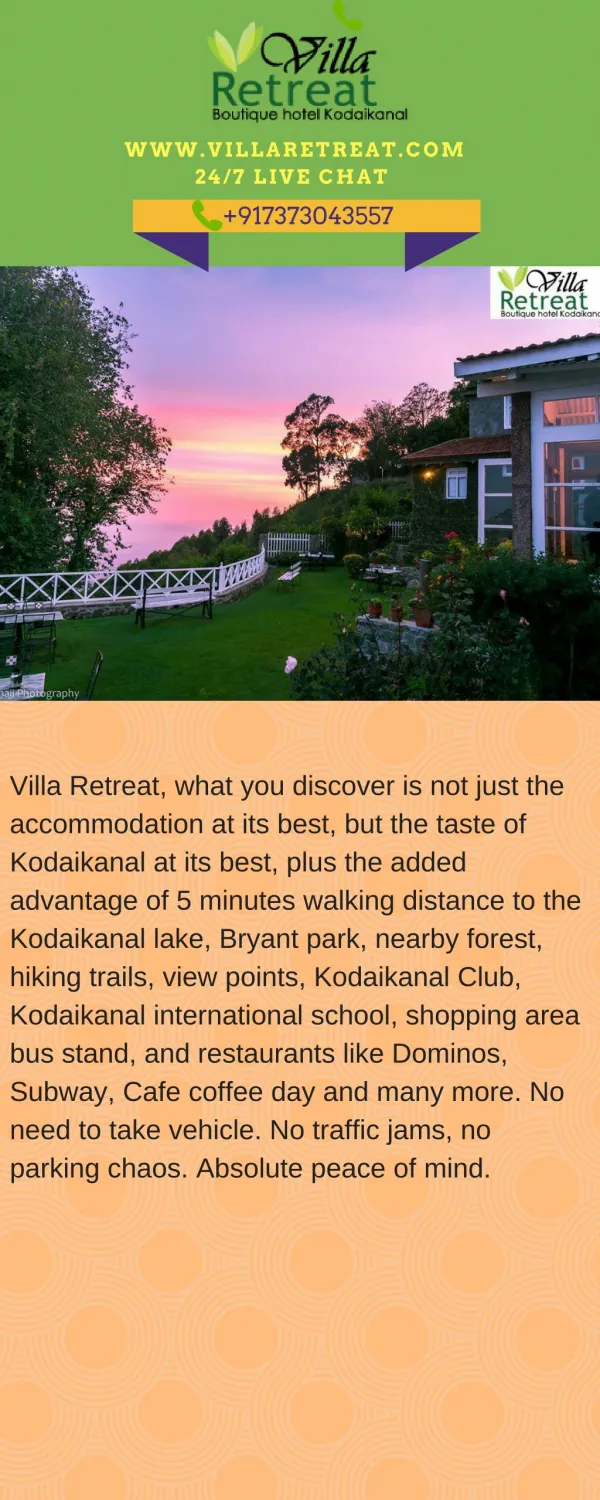 Villa Retreat - Best Place Stay Kodaikanal