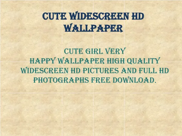 Cute Widesreen HD Wallpaper