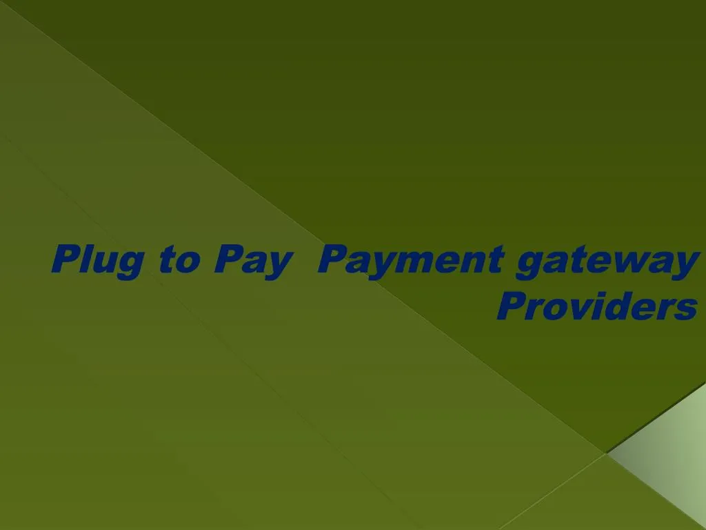 plug to pay payment gateway