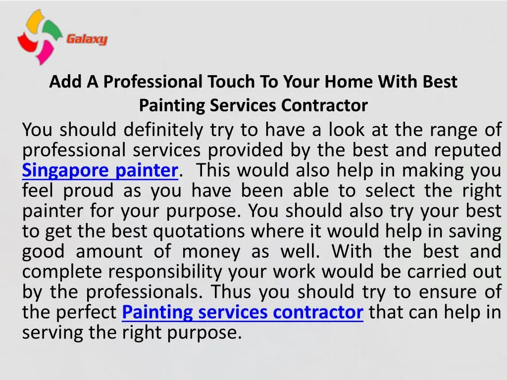 add a professional touch to your home with best painting services contractor