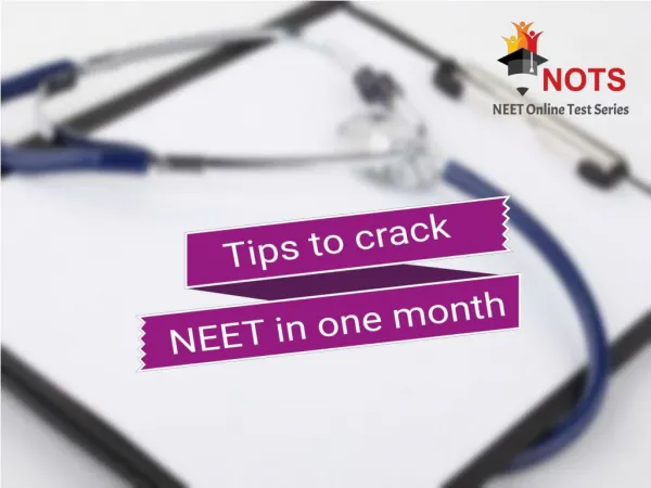 Tips to Crack NEET in One Month