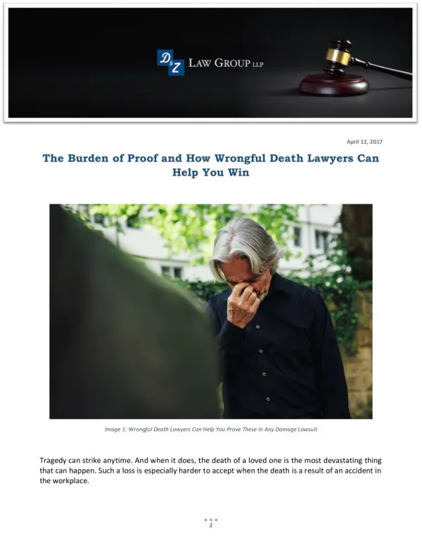 The Burden of Proof and How Wrongful Death Lawyers Can Help You Win
