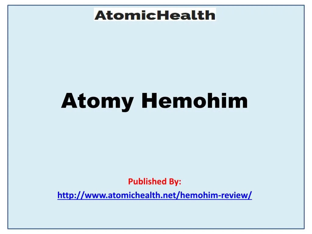atomy hemohim published by http www atomichealth net hemohim review