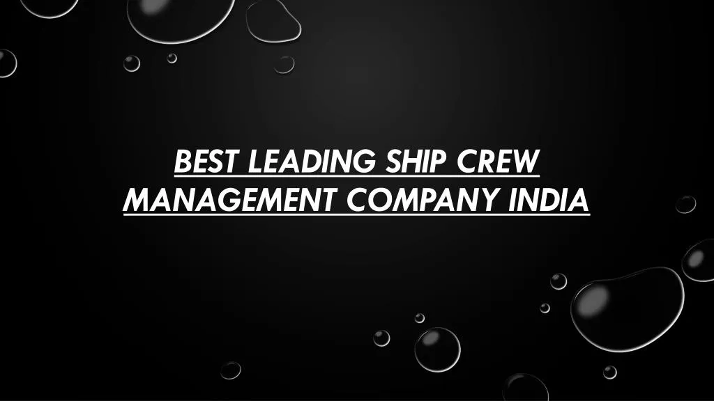 best leading ship crew management company india