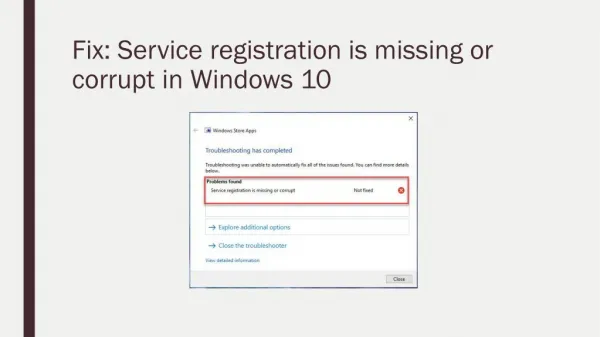 Windows Update: Service Registration Is Missing or Corrupt