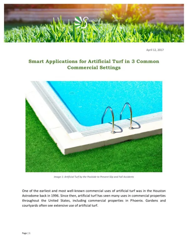 Smart Applications for Artificial Turf in 3 Common Commercial Settings