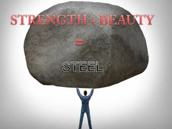 STEEL IS NOT JUST A METAL. IT MEANS WHERE THE BEAUTY MEETS STRENGTH