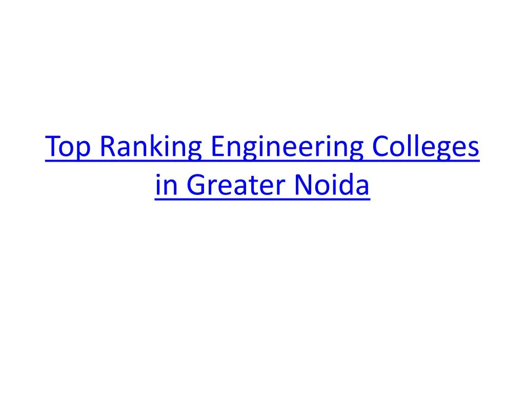 top ranking e ngineering c olleges in greater noida