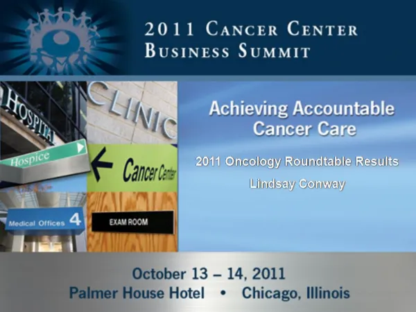 Defining Accountable Cancer Care