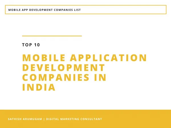 Top 10 mobile app development companies in India