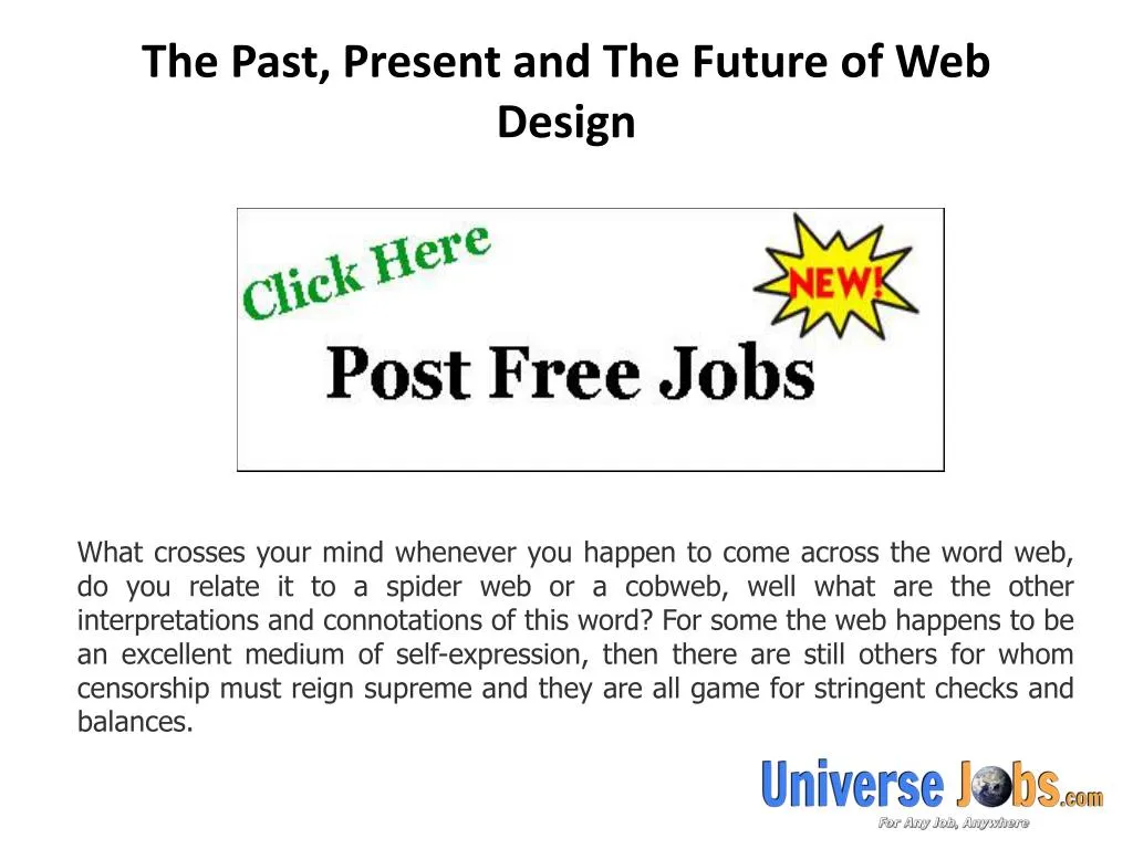the past present and the future of web design