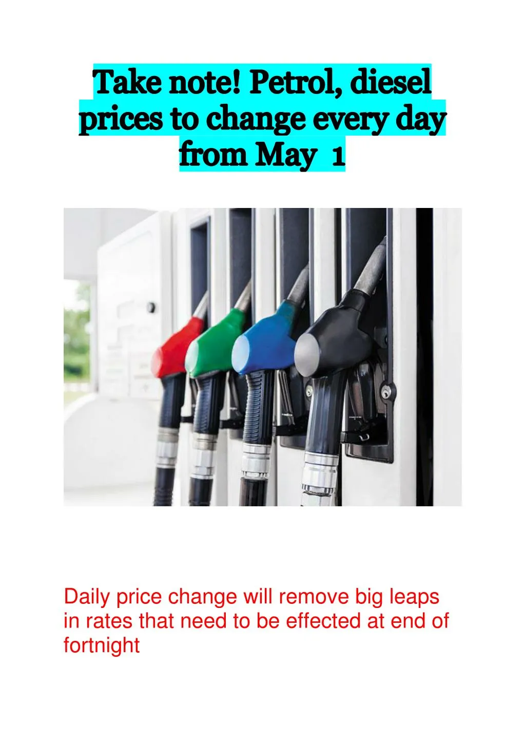 daily price change will remove big leaps in rates