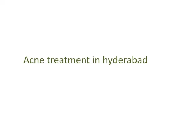 Acne treatment in hyderabad
