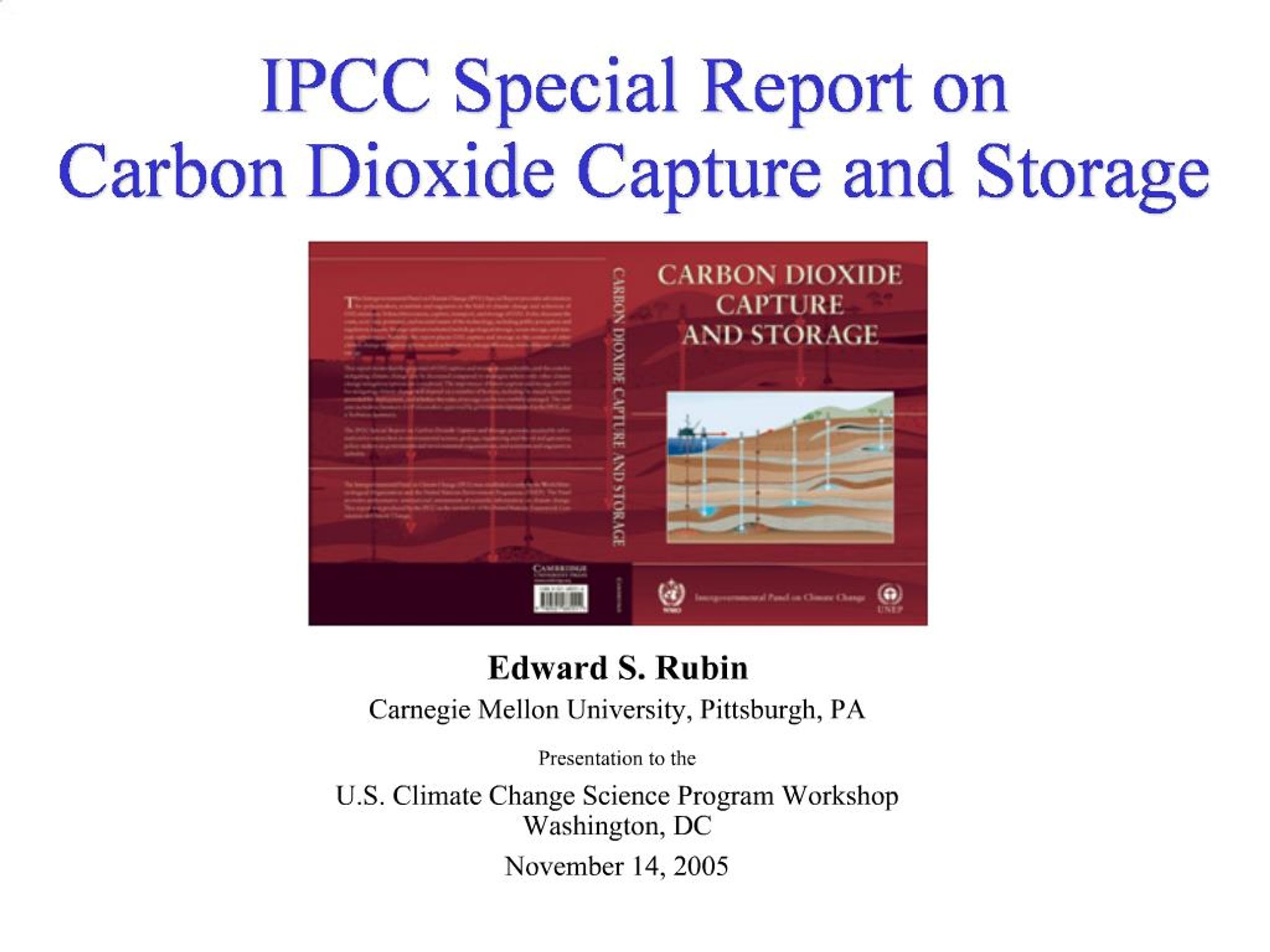 PPT - IPCC Special Report on Carbon Dioxide Capture and Storage ...