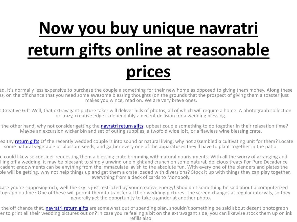 now you buy unique navratri return gifts online at reasonable prices