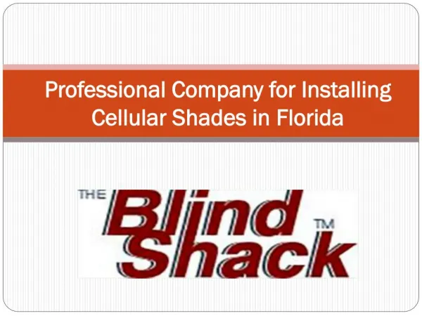 Professional Company for Installing Cellular Shades in Florida