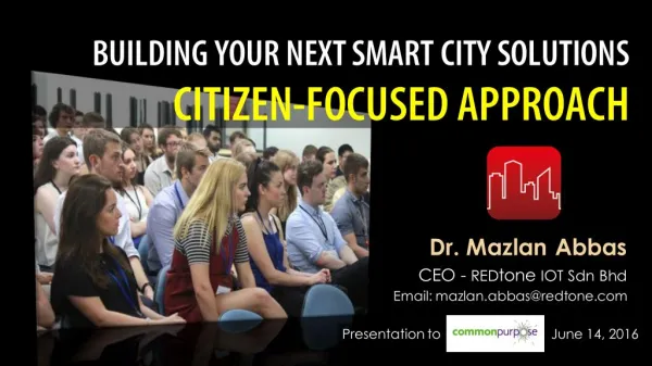 Building Your Next Smart City Solutions - Citizen-Focused Approach