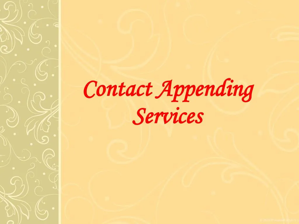 contact appending services