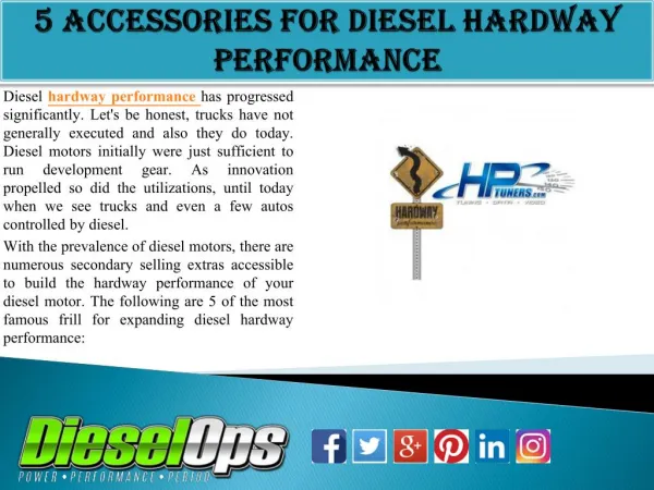 5 Accessories for Diesel hardway Performance