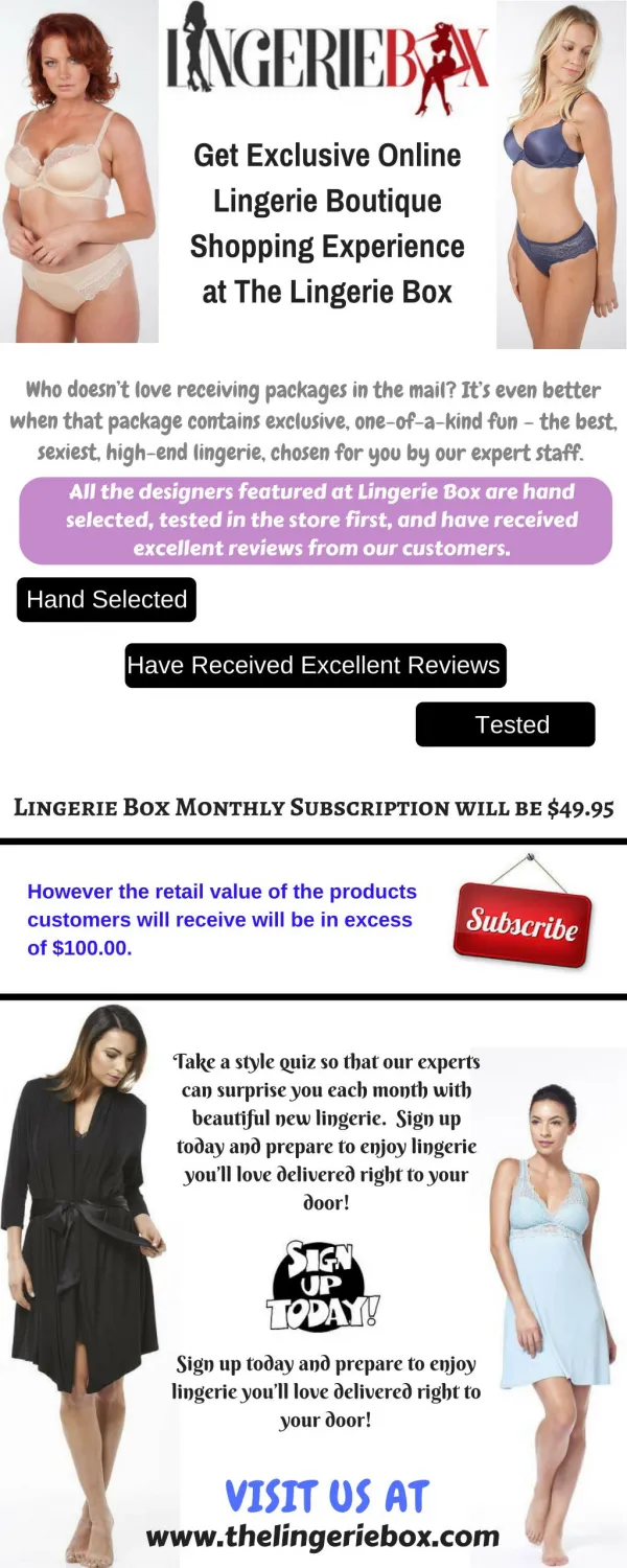 Lingerie Box - An Exclusive Online Lingerie Boutique Shopping Experience