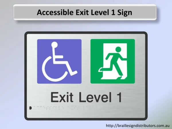 Accessible Exit Level 1 Sign - Braille Sign Distributors
