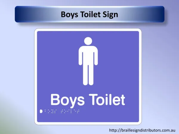 Boys Toilet Sign - Braille Sign Distributors