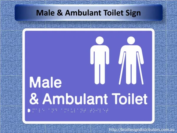 Male & Ambulant Toilet Sign - Braille Sign Distributors