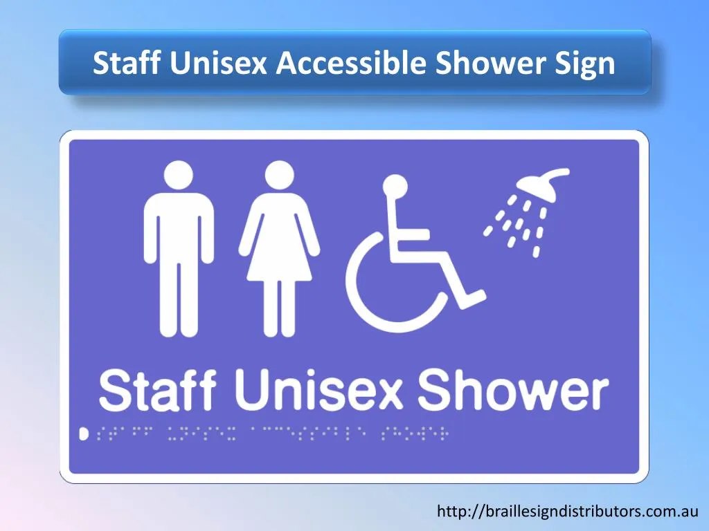 staff unisex accessible shower sign