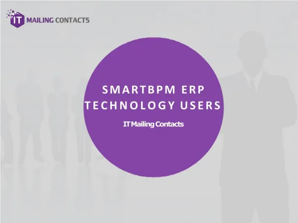 SmartBPM ERP Technology Users List