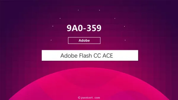 Passtcert Adobe 9A0-359 Exam Sample Questions