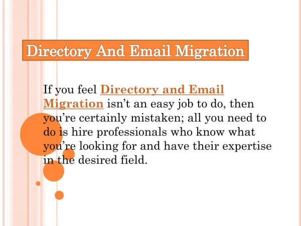 Directory and Email Migrations services - Wintellisys