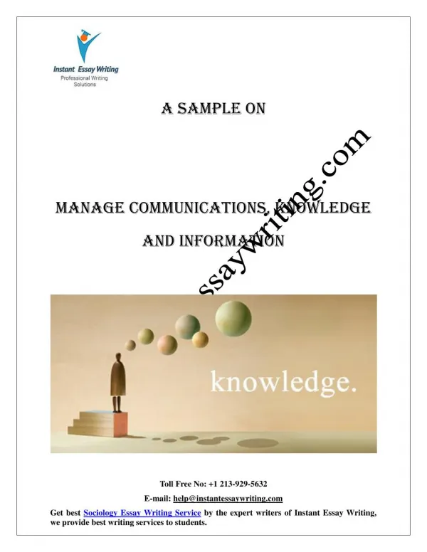 Sample Report on Manage communications, Knowledge and Information By Instant Essay Writing