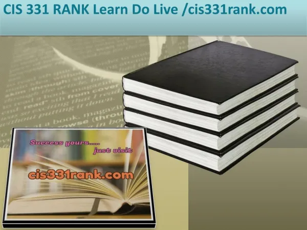 CIS 331 RANK Learn Do Live /cis331rank.com