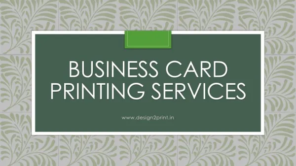 Leading Business Card Printing Service Provider