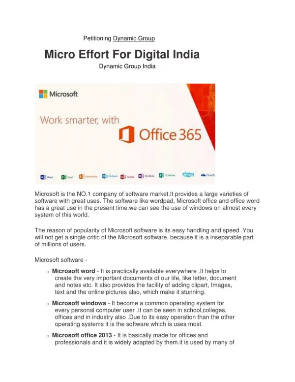 petitioning dynamic group micro effort