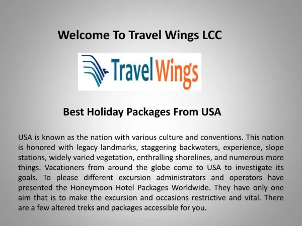 Travel Agency in Maryland, travelwingsusa.com