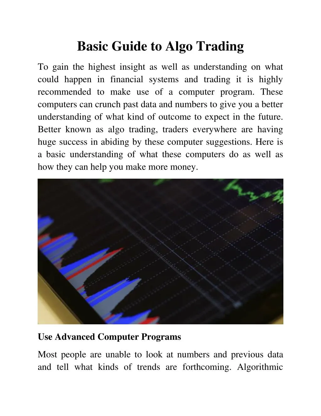 basic guide to algo trading