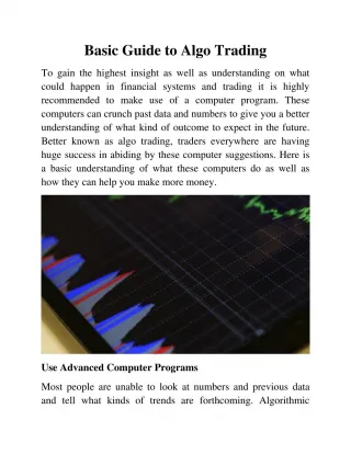 Basic Guide to Algo Trading - slide 1