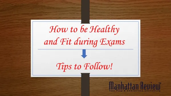 How to be healthy and fit during exams?