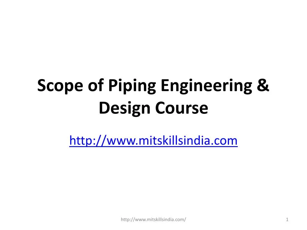 scope of piping engineering design course
