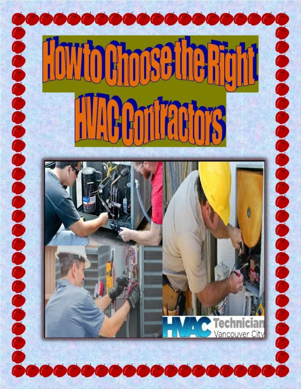 How to Choose the Right HVAC Contractors
