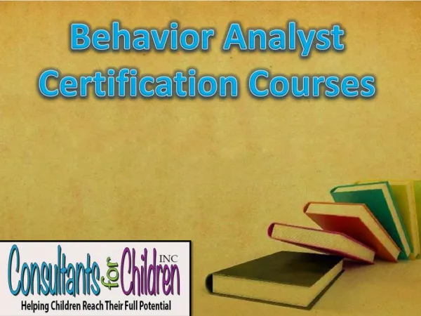 Behavior Analyst Certification Courses