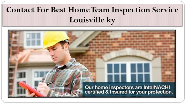 Contact For Best Home Team Inspection Service Louisville ky