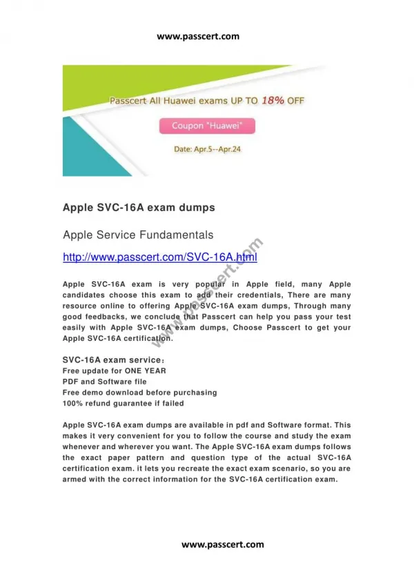 Apple SVC-16A exam dumps